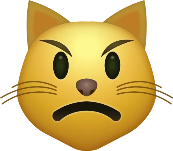 Angry Cat Emoji PNG Transparent