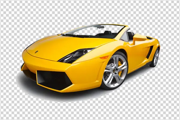 Yellow Lamborghini Sports Car PNG Transparent Background