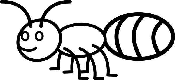 Cartoon Ant Outline PNG Transparent Background