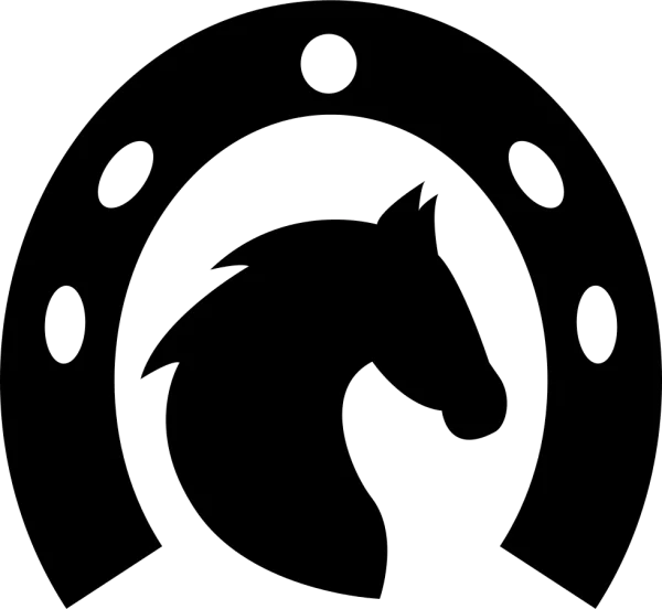 Horse Head in Horseshoe Logo PNG Transparent
