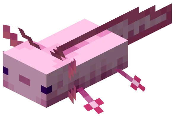Minecraft Pink Axolotl PNG Transparent Background