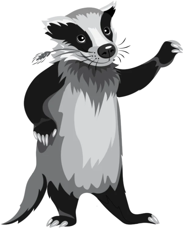 Cartoon Badger Waving PNG Transparent