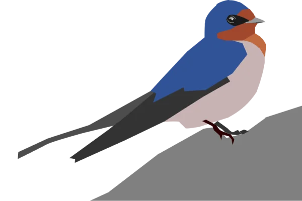 Geometric Barn Swallow Bird PNG Transparent
