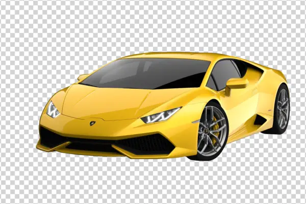 Yellow Lamborghini Huracan PNG Transparent Background