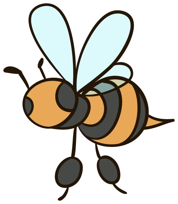 Cute Cartoon Bee PNG Transparent Background