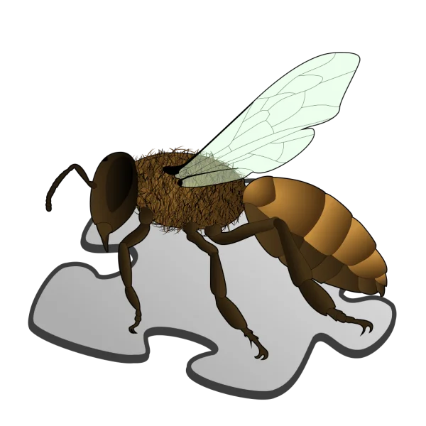 Bee on Puzzle Piece PNG Transparent Background