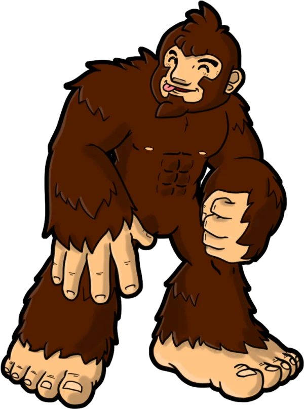 Cartoon Bigfoot Smiling PNG Transparent Background