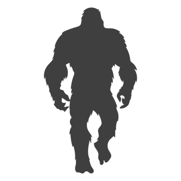 Bigfoot Silhouette Walking PNG