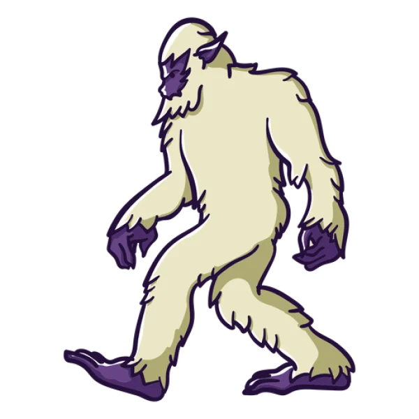 Cartoon Yeti Walking PNG Transparent