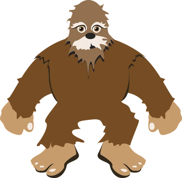 Friendly Bigfoot Character PNG Transparent Background