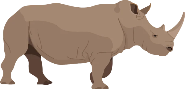 Cartoon Rhino Transparent PNG Image