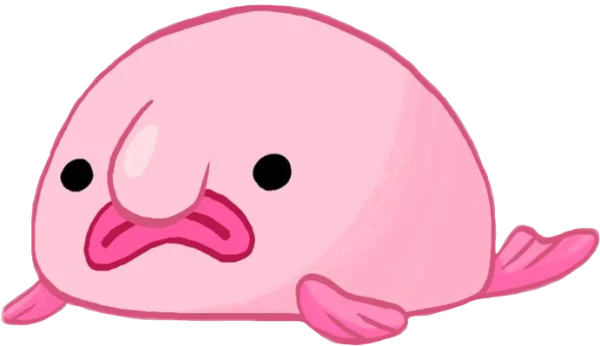 Cute Pink Blob Fish PNG Transparent Background