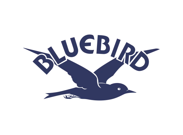 Bluebird Logo with Flying Bird Transparent Background