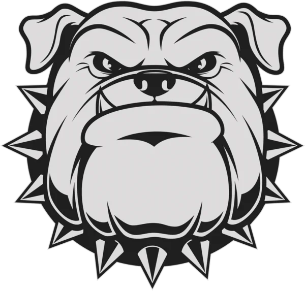 Aggressive Bulldog Head Logo PNG Transparent