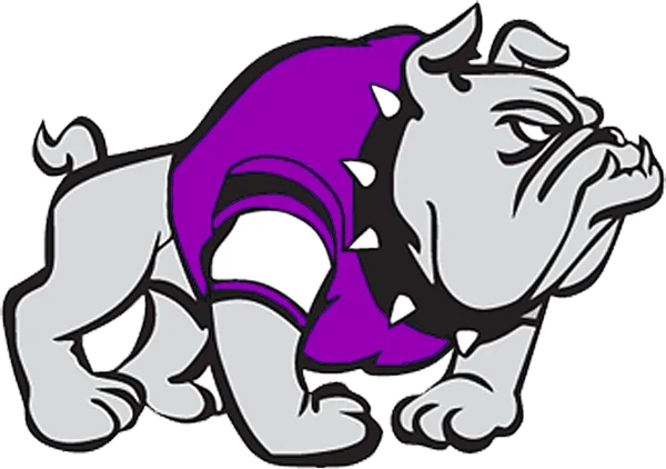 Bulldog Mascot Logo with Purple Vest PNG