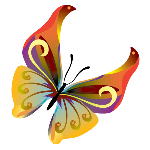 Vibrant Stylized Butterfly PNG Transparent Background