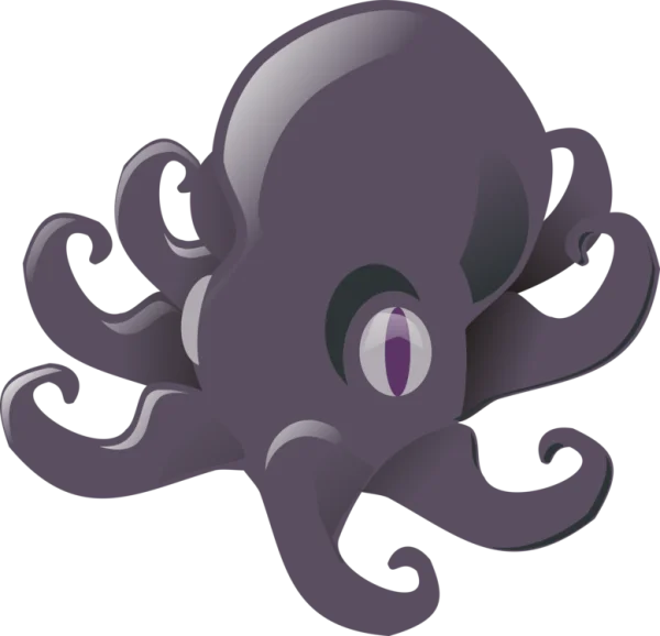 Purple Octopus Cartoon PNG Transparent