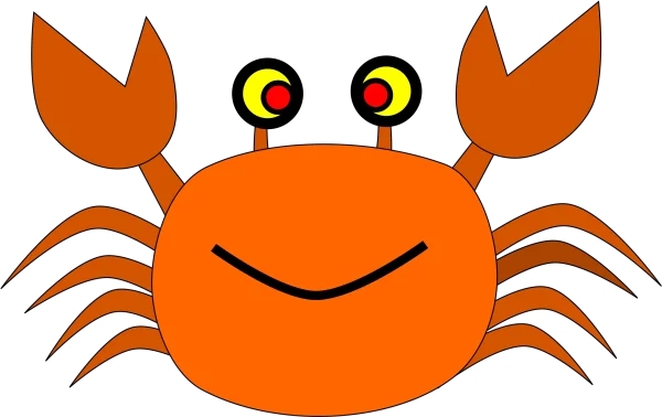 Cartoon Orange Crab PNG Transparent Background