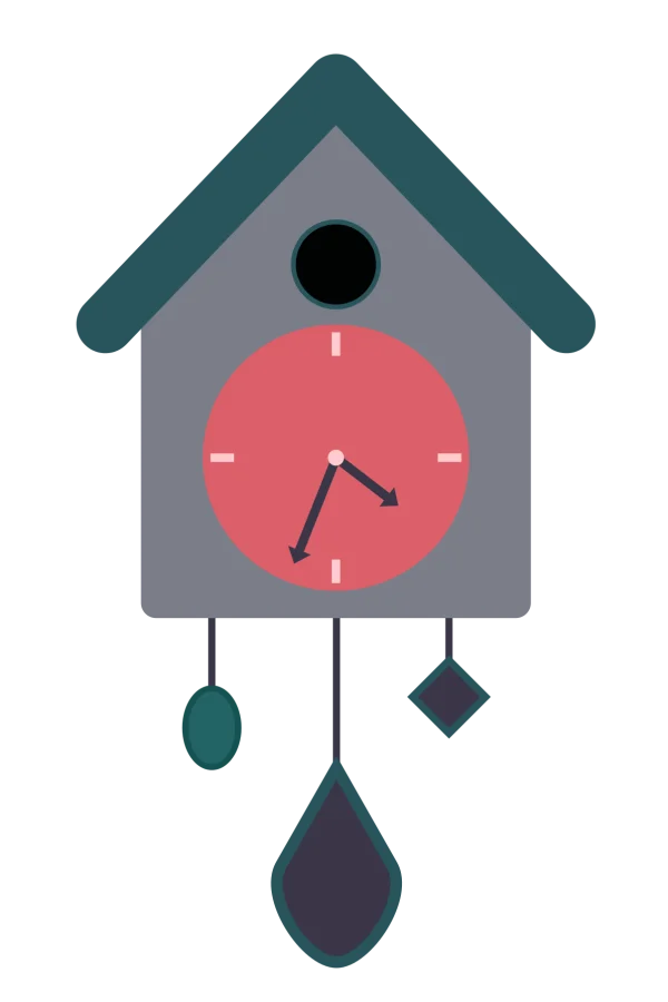 Flat Design Cuckoo Clock PNG Transparent
