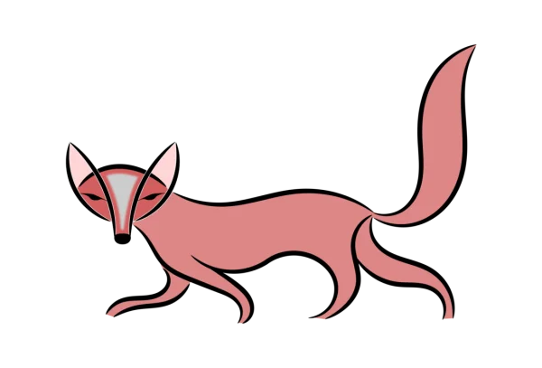 Abstract Pink Fox Illustration PNG