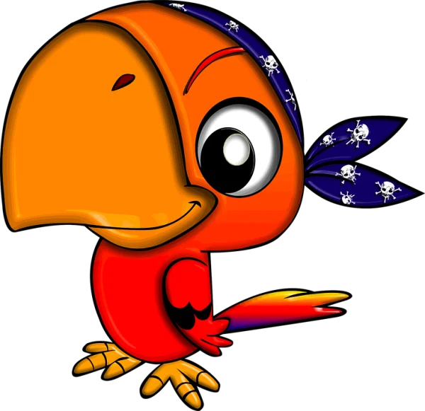 Cartoon Pirate Parrot PNG Transparent Background
