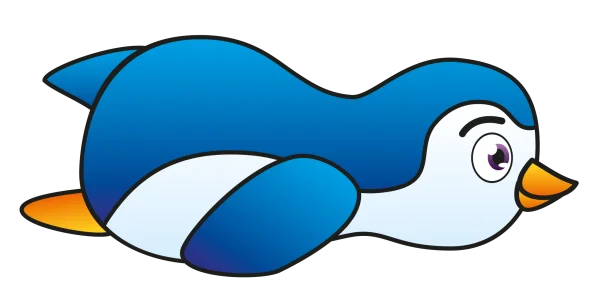 Cute Cartoon Blue Penguin PNG Transparent Background