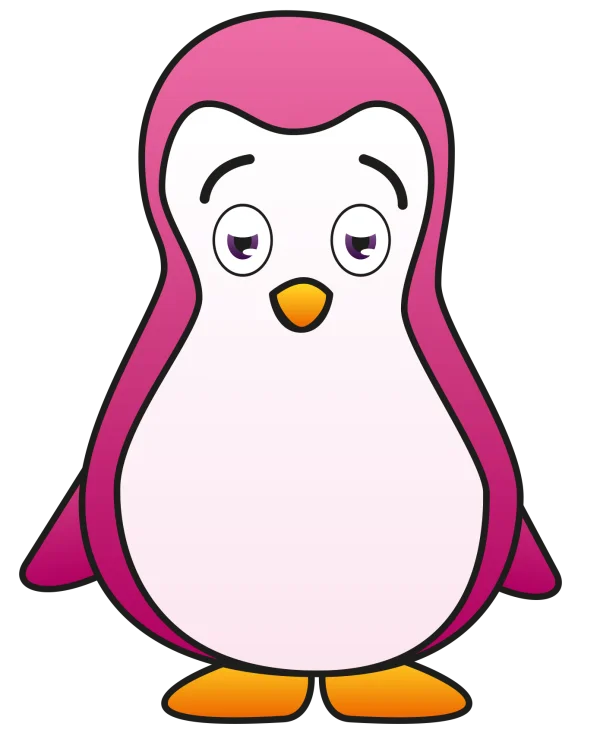 Cute Pink Penguin Cartoon PNG Transparent Background