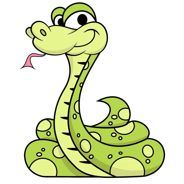 Cartoon Green Snake PNG Transparent Background