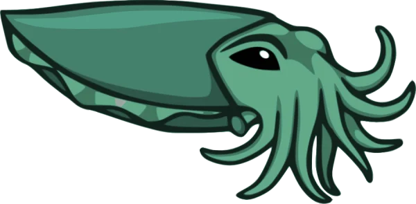 Cartoon Green Squid PNG Transparent Background