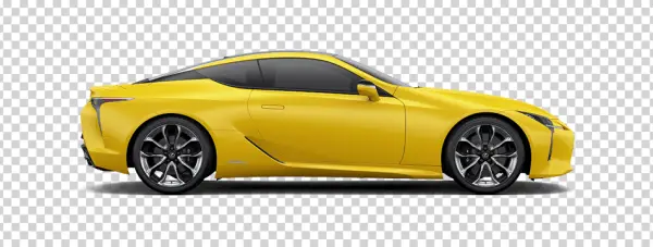 Yellow Lexus LC 500 Sport Car PNG Transparent Background