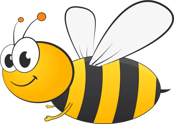 Happy Cartoon Bee PNG Transparent Background