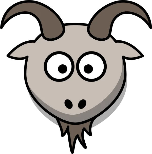 Cartoon Goat Head PNG Transparent Background