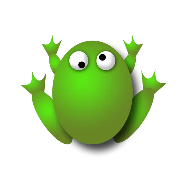 Cute Green Cartoon Frog PNG Transparent Background