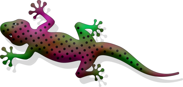 Vibrant Polka Dot Gecko PNG Transparent Background