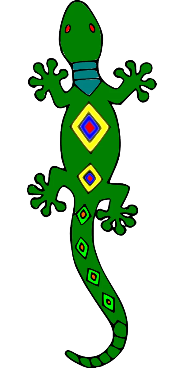 Stylized Green Gecko PNG Transparent Background