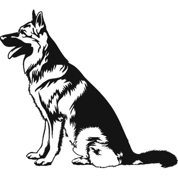 German Shepherd Dog Silhouette PNG Transparent Background