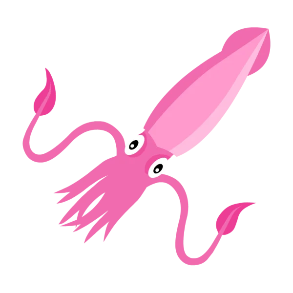Pink Cartoon Squid PNG Transparent Background