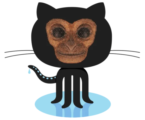 Octocat with Monkey Face PNG Transparent Background
