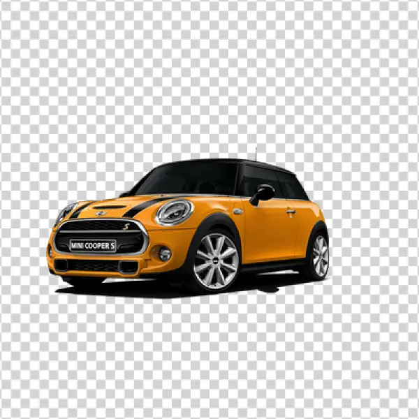 Orange Mini Cooper S Car PNG Transparent