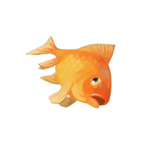 Hand-Painted Goldfish PNG Transparent Background