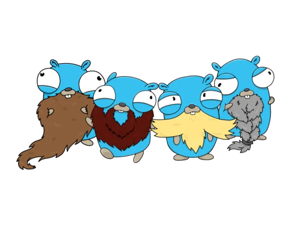 Go Gophers with Beards PNG Transparent Background