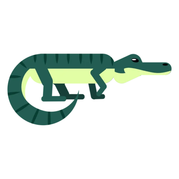 Stylized Alligator Cartoon PNG Transparent