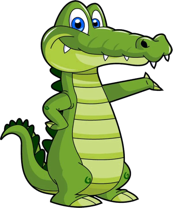 Friendly Cartoon Alligator PNG Transparent Background