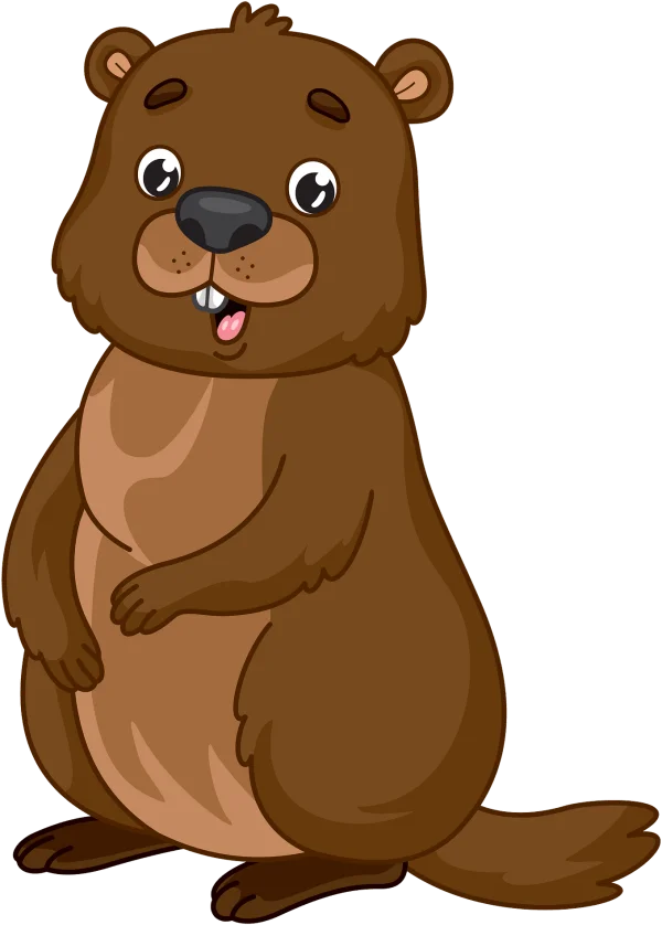 Happy Cartoon Groundhog PNG Transparent