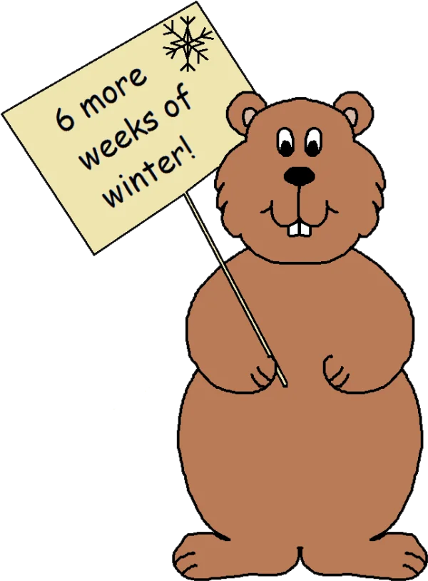 Groundhog Holding '6 More Weeks of Winter' Sign PNG