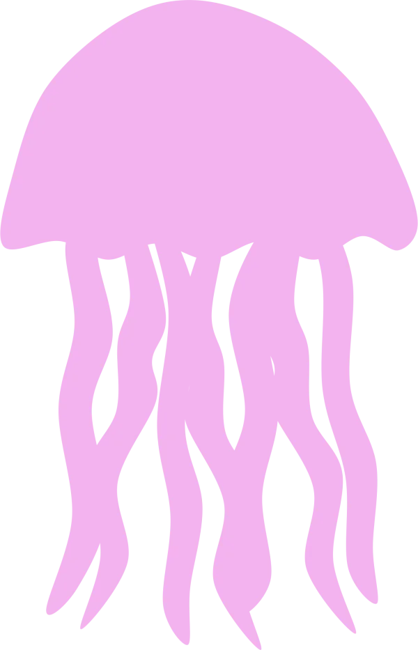 Pink Jellyfish Silhouette PNG Transparent Background