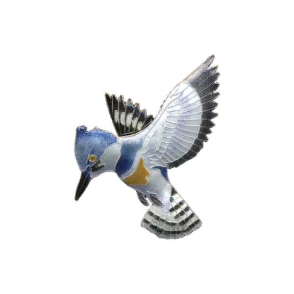 Stylized Blue Kingfisher Bird PNG Transparent Background