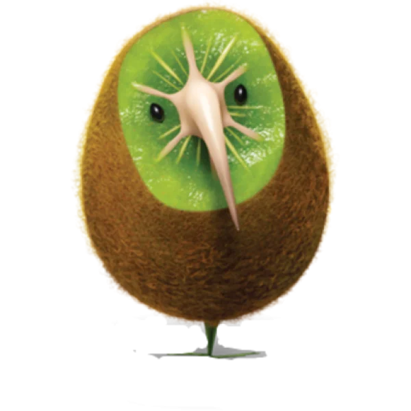 Cute Cartoon Kiwi Fruit Bird PNG Transparent Background