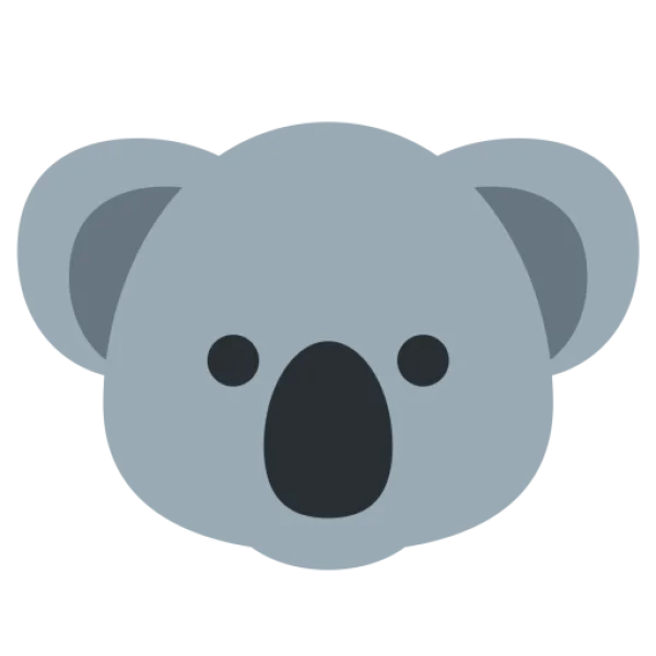 Koala Emoji Head PNG Transparent Background