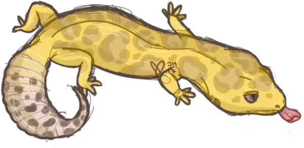 Cartoon Leopard Gecko PNG Transparent Background